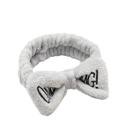OMG Letter Facial Hair Band Bow Knotted (GREY)