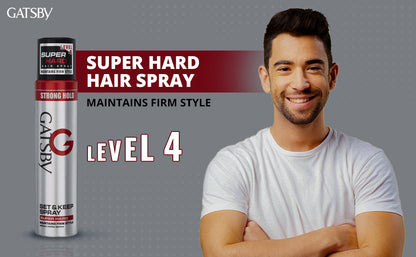 Gatsby Set & Keep Super Hard Hair Spray 66ml - Ultra Strong Hold Finishing Spray for Long Lasting Style Control, Anti Frizz &