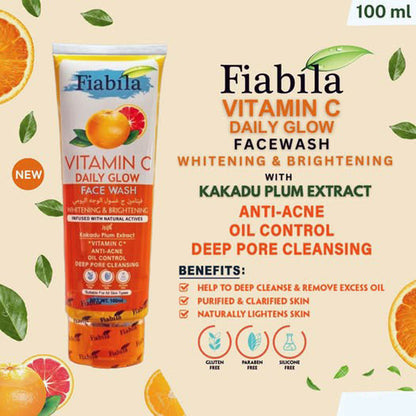 Fiabila Vitamin C Daily Glow Face Wash 100 ml Whitening & Brightening Care