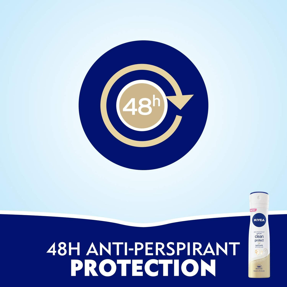Nivea Clean Protect with Pure Alum 48H Protection Anti-Perspirant Spray 150ml