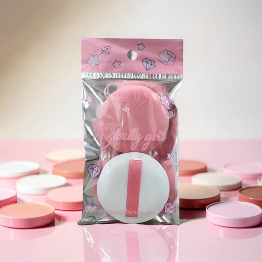 Only Aura Makeup Powder Puff #05 Round 2pcs Set - Soft Flawless Makeup Puffs for Smooth Powder Application, Even Coverage & N