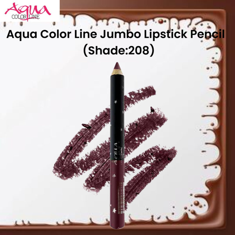 Aqua Color Line Jumbo Lipstick Pencil (Shade:208)