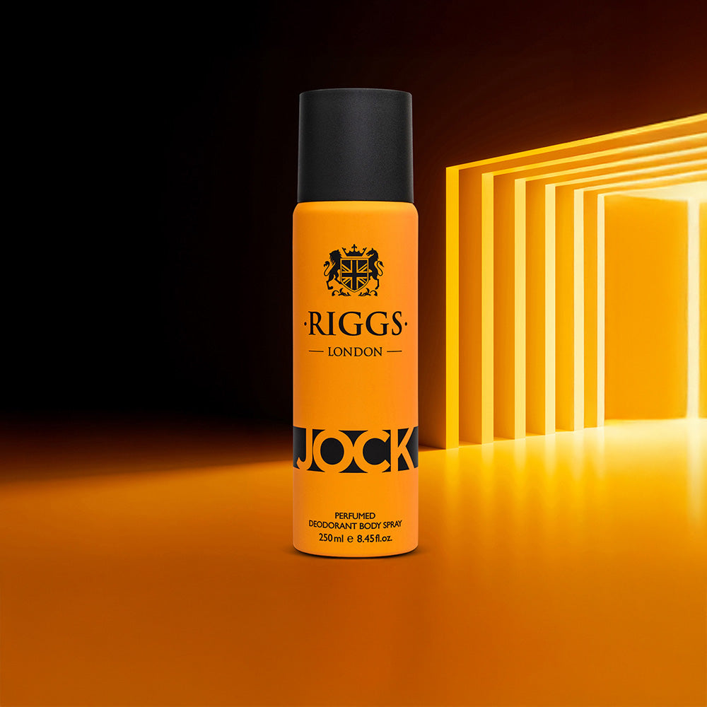 Riggs London Jock Perfumed Deodorant Body Spray 250ml Long-Lasting Bold & Masculine Fragrance