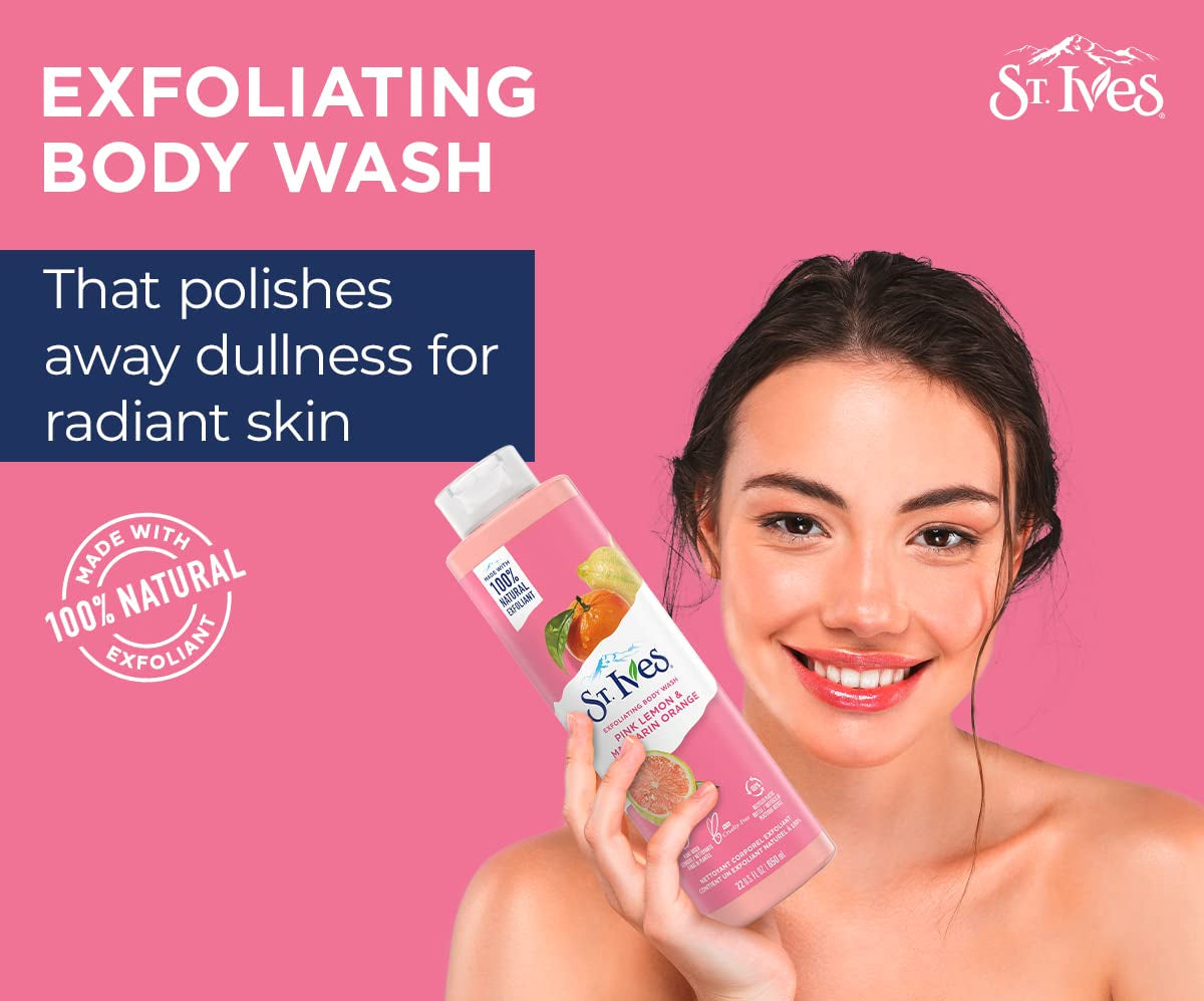 St Ives Exfoliating Body Wash Pink Lemon & Mandarin Orange 450ml