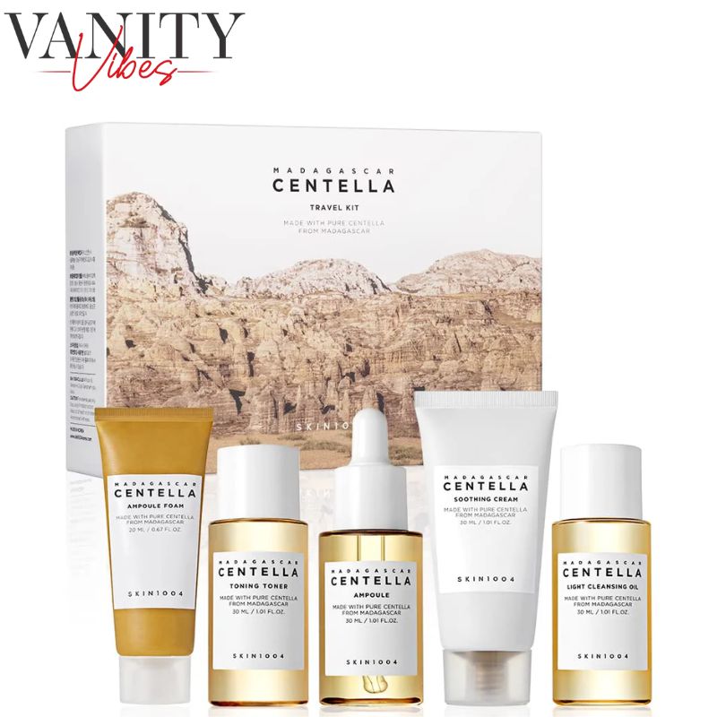SKIN1004 Madagascar Centella Travel Kit Travel-Sized Skincare Set Soothing & Hydrating Essentials (K Beauty)