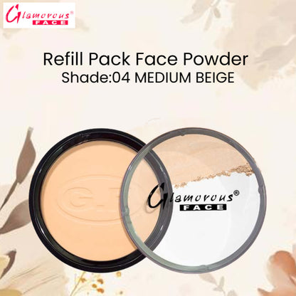 Glamorous Face Refill Pack Face Powder (Shade:04 Medium Beige