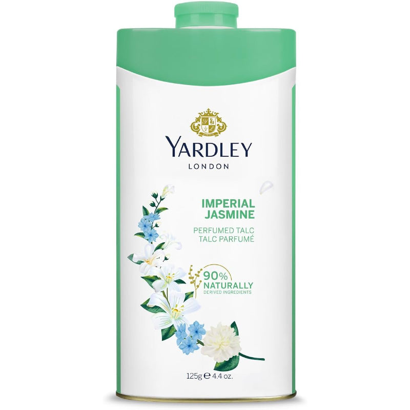 Yardley London Imperial Jasmine Perfumed Talcum Powder 125g - Luxury Floral Jasmine Fragrance Talc for Long Lasting Freshness