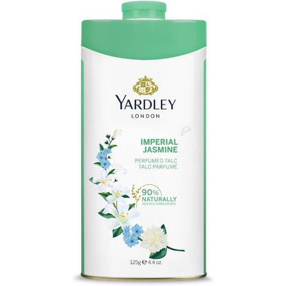 Yardley London Imperial Jasmine Perfumed Talcum Powder 125g - Luxury Floral Jasmine Fragrance Talc for Long Lasting Freshness