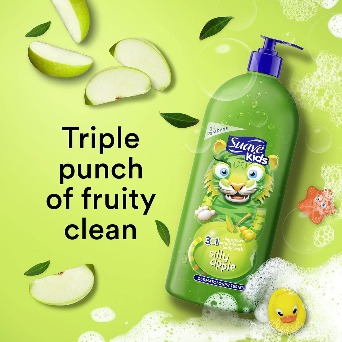 Suave Kids 3-In-1 Silly Apple Shampoo + Conditioner + Body Wash 532ml
