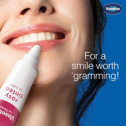 Vaseline Rosy Tinted Lip Balm 10g – Hydrating Lip Care Balm for Soft Smooth Lips, Moisture Protection, Natural Rosy Tint & Da
