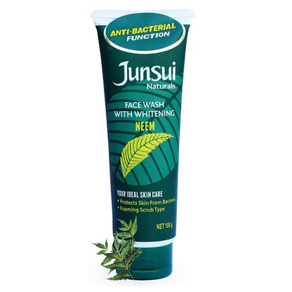 Junsui Naturals Neem Whitening Face Wash 100g – Deep Cleansing Herbal Gel for Acne Control, Oil Removal & Bright Clear Fresh 