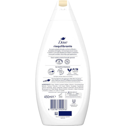Dove Reiquilibrante Moisturizing Shower Gel 450ml – Gentle Hydrating Body Wash for Smooth & Soft Skin