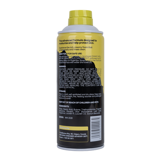 Only Aura Extra Thick Lemon Shave Foam 344g - Smooth Men’s Shaving Foam for Close Comfortable Shave, Lemon Fresh Cooling Effe