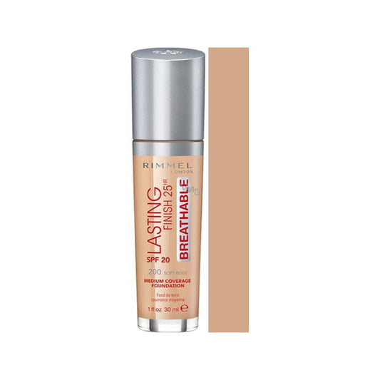 Rimmel Lasting Finish Breathable Foundation Makeup 200 Soft Beige 30 ml