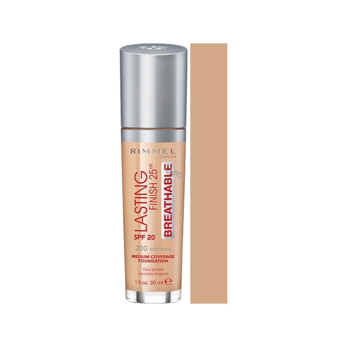 Rimmel Lasting Finish Breathable Foundation Makeup 200 Soft Beige 30 ml