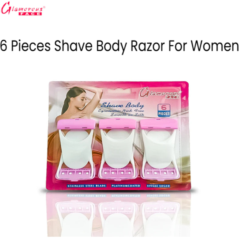 Glamorous Face 6 Pieces Shave Body Razor For Women