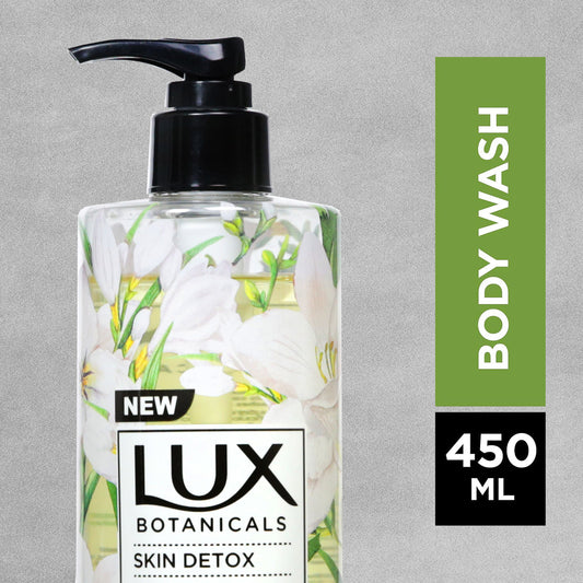 Lux Botanicals Skin Detox Freesia & Tea Tree Oil Body Wash 450ml - Deep Cleansing Shower Gel for Fresh, Smooth & Purified Ski