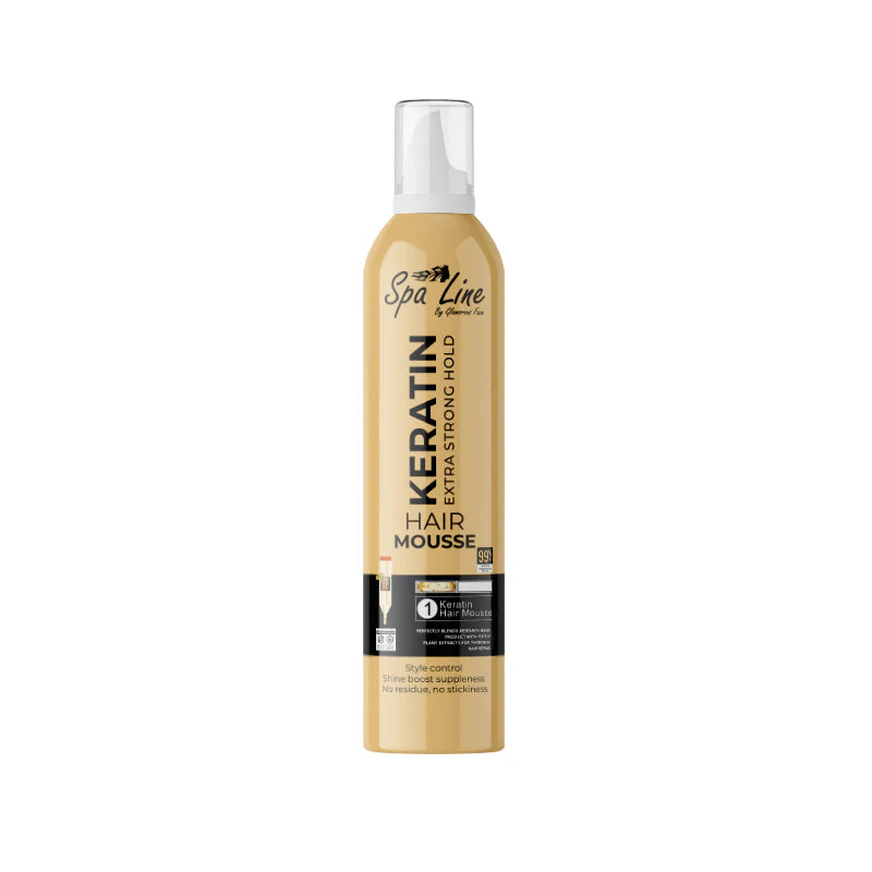 Spa Line Keratin Hair Mousse Extra Strong Hold Gold 450ml
