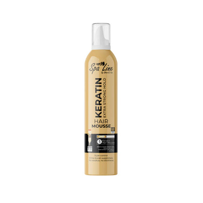Spa Line Keratin Hair Mousse Extra Strong Hold Gold 450ml