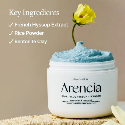 Arencia Fresh Blue Hyssop Rice Mochi Cleanser 120 g Gentle Cleansing & Hydrating Care (K Beauty)