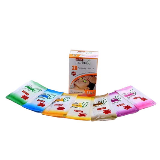 Miss Marina 3D Sachet kit 6 in 1 | New Miss Marina 3d Sachet Facial Kit In 6 step