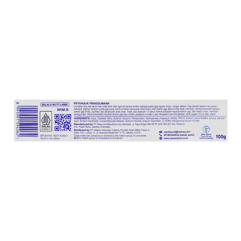 Sensodyne Deep Clean Toothpaste 100g Daily Care for Sensitive Teeth & Thorough Cleaning Halal