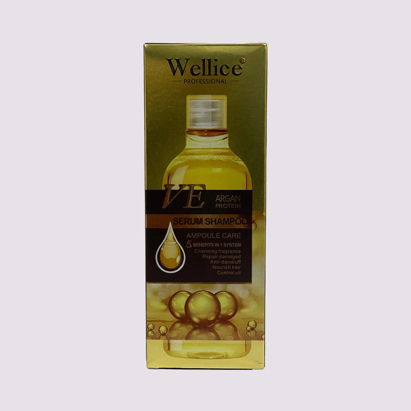 Wellice VE Argan Protein Serum Shampoo Ampoule Care 500ml - Deep Repair & Nourishing Hair Care for Smooth, Shiny & Strong Hai