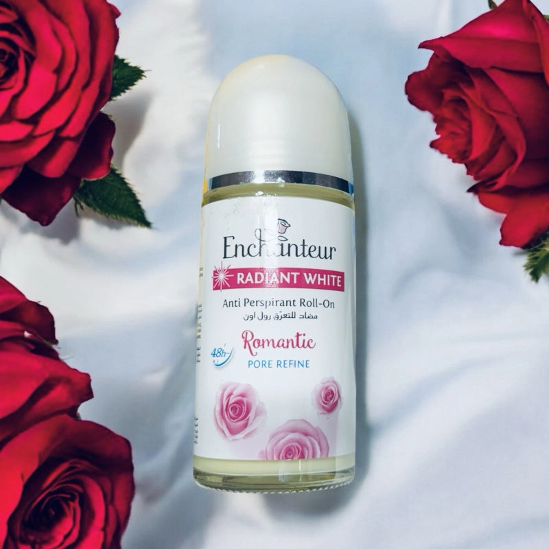 Enchanteur Whitening Anti-Perspirant Pore Refine Romantic Roll-On 50ml - Long Lasting Brightening Deodorant for Women Fresh F