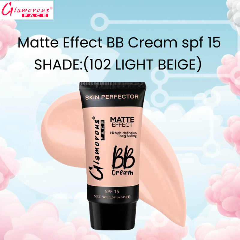 Glamorous Face Matte Effect BB Cream spf 15 (Shade:102 Light Beige)