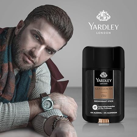 Yardley Gentleman Elite Deodorant Stick 50ml - Long Lasting Fresh Masculine Fragrance Antiperspirant for Men