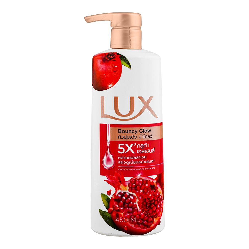 Lux Bouncy Glow Fresh Pomegranate Fragrance Body Wash 450ml – Hydrating Shower Gel for Soft, Radiant & Fresh Glowing Skin