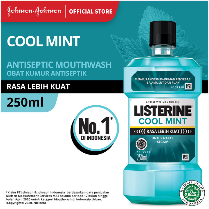 Listerine Cool Mint Antiseptic Mouthwash 250ml Germ Protection & Refreshing Breath