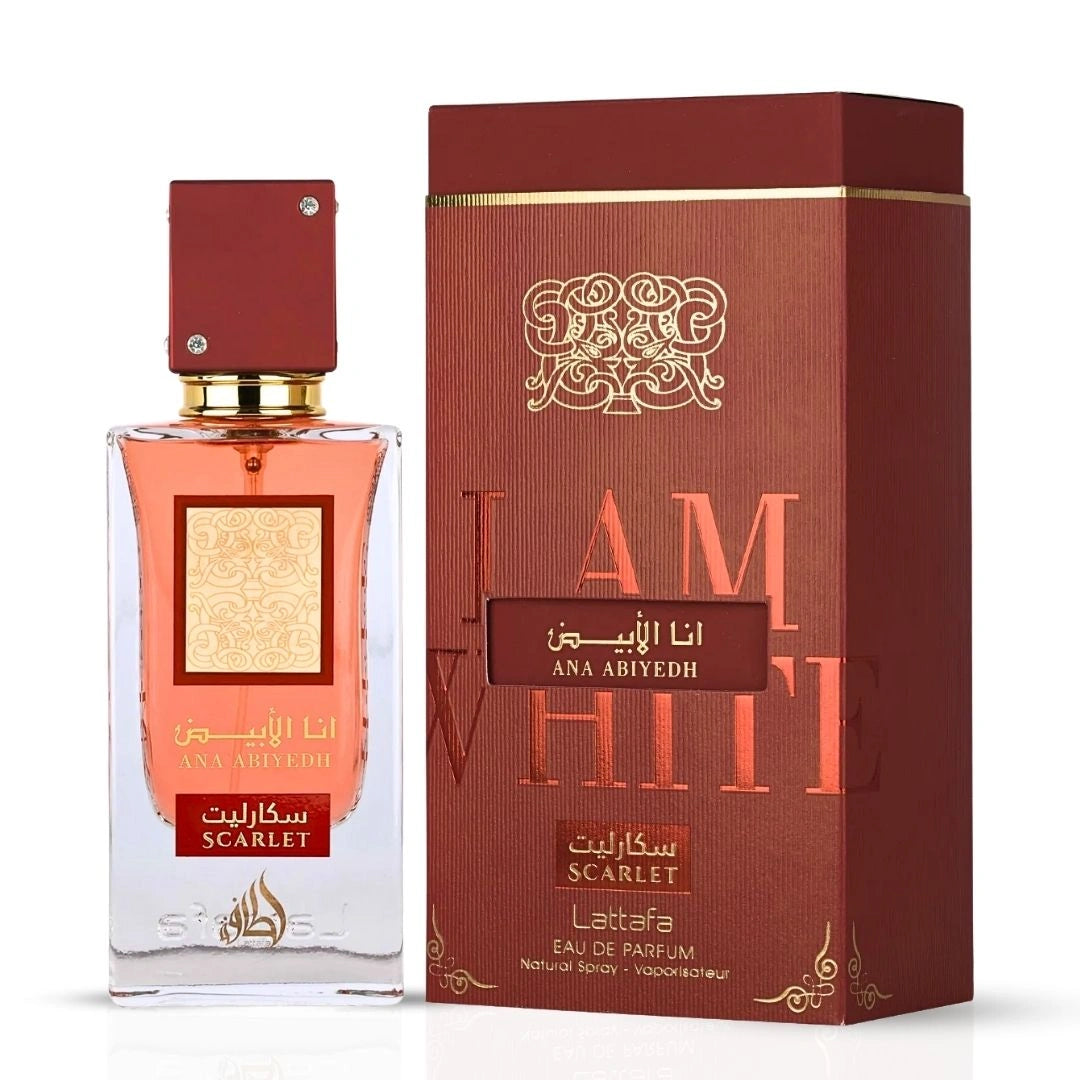 Lattafa Ana Abiyedh Scarlet Eau de Parfum 60ml - Long Lasting Elegant Floral Fragrance for Women