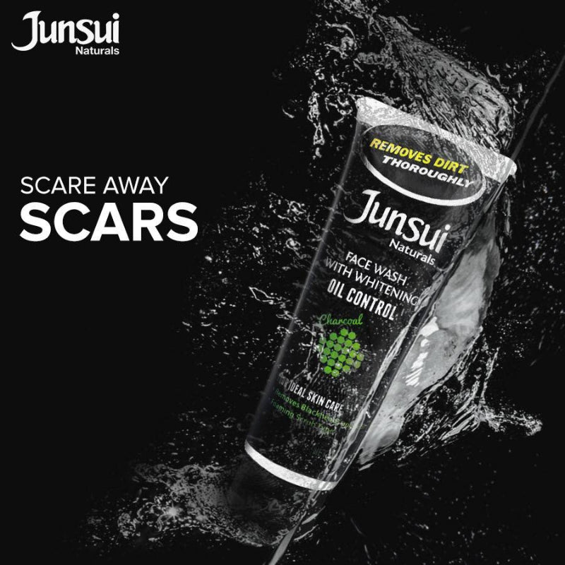 Junsui Naturals Oil Control Whitening Face Wash 100g - Deep Cleansing Facial Cleanser for Oil Control, Acne Prevention & Brig