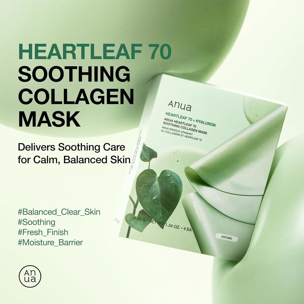 Anua Heartleaf 70+ Hyaluron Collagen Mask 38 g Soothing Hydration & Skin Repair (K Beauty)