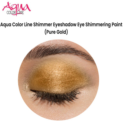 Aqua Color Line Shimmer Eyeshadow Eye Shimmering Paint (Pure Gold)