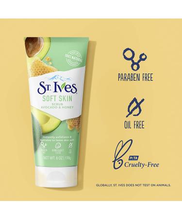 St. Ives Soft Skin Scrub Avocado & Honey 170g Nourishing & Gentle Exfoliating Face Scrub