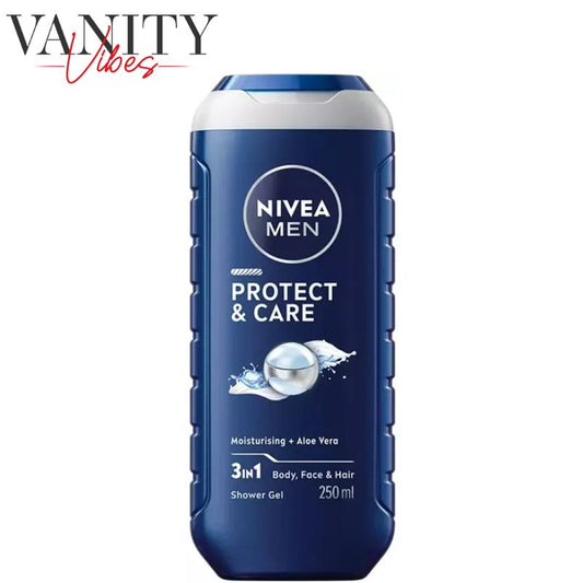 Nivea Men Protect & Care 24H Fresh Effect 3-In-1 Shower Gel For Body, Face & Hair 250ml