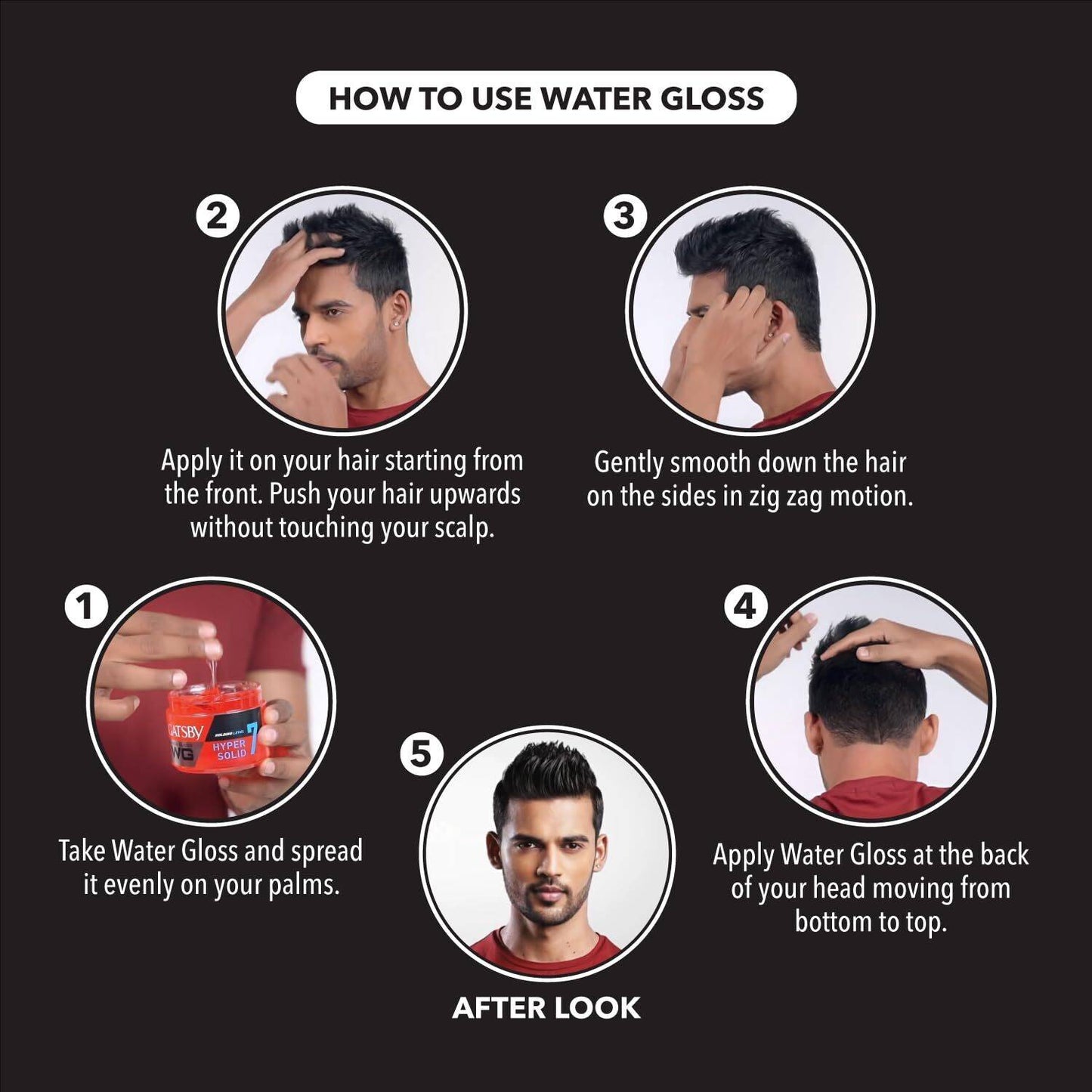 Gatsby Water Gloss Hyper Solid 7 Hair Gel 75g – Ultra Strong Hold Wet Look Hair Styling Gel for Men Long Lasting Shine & Firm