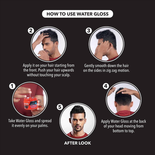Gatsby Water Gloss Hyper Solid 7 Hair Gel 75g - Ultra Strong Hold Wet Look Hair Styling Gel for Men Long Lasting Shine & Firm