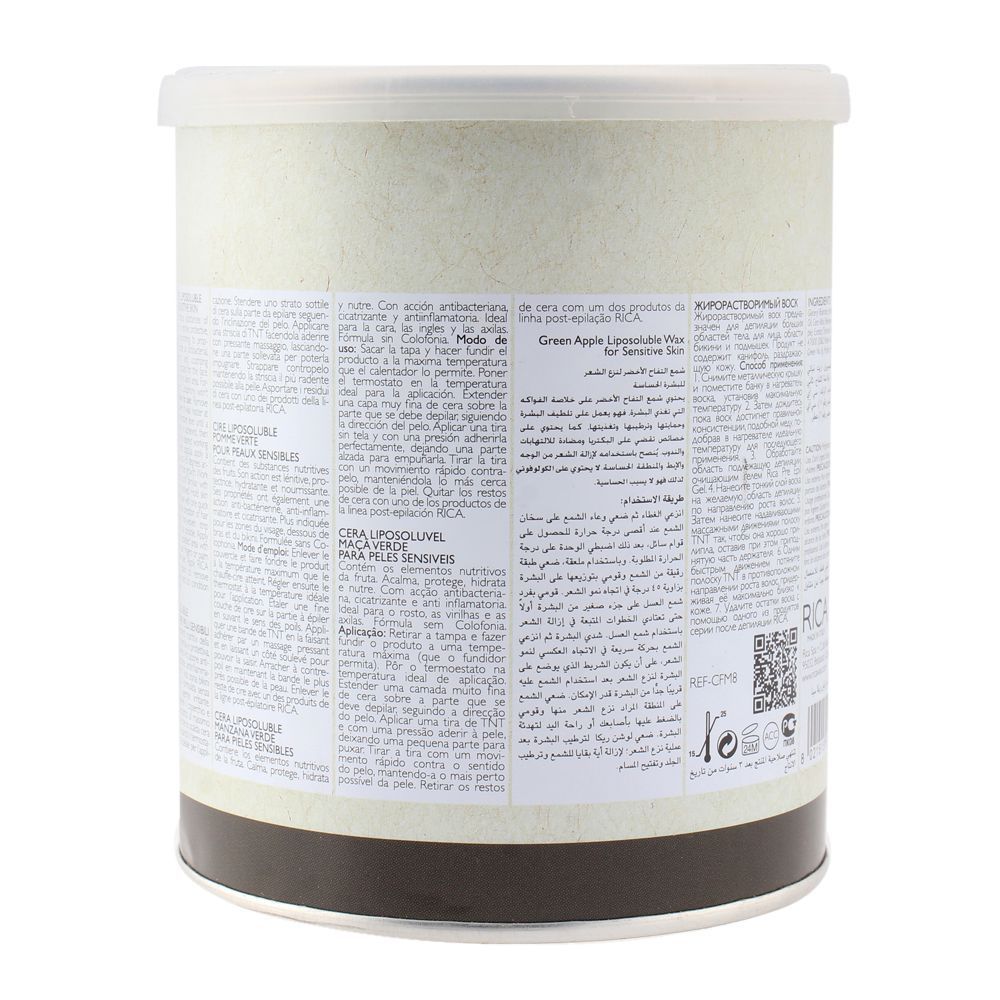 RICA Green Apple Lisposoluble Wax For Sensitive Skin 800ml