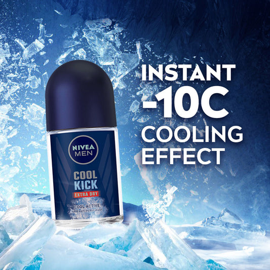 Nivea Men Cool Kick Extra Dry Cool Blue Deodorant Roll on 50ml