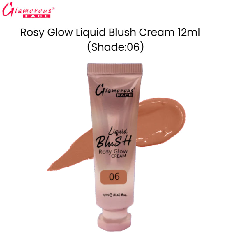 Glamorous Face Rosy Glow Liquid Blush Cream 12ml (Shade:06)