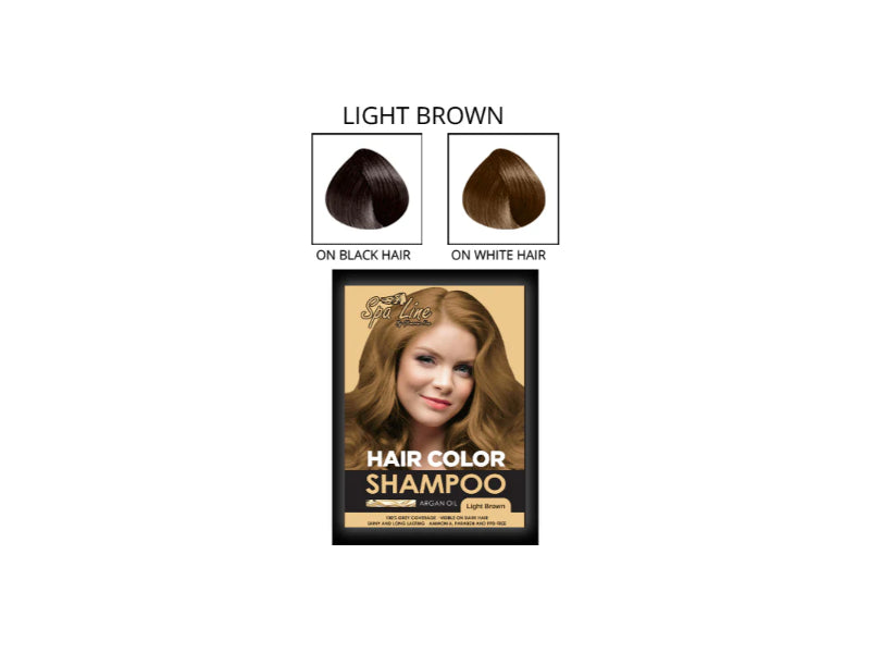 Spa Line By Glamorous Face Hair Color Shampoo 30Ml (Light Brown )