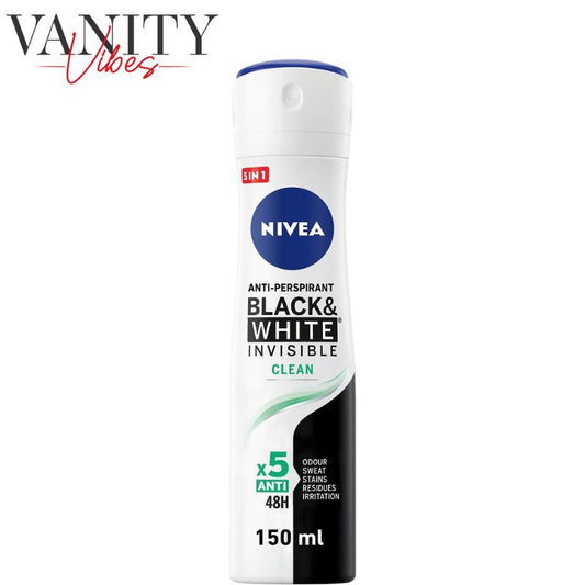 Nivea Black & White Invisible Clean 48H Protection Anti-Perspirant Spray 150ml