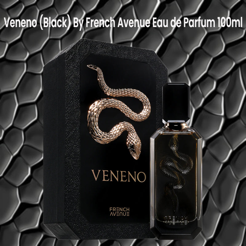 French Avenue Veneno Black Eau de Parfum 100ml - Long Lasting Original Bold Unisex Fragrance for Men & Women