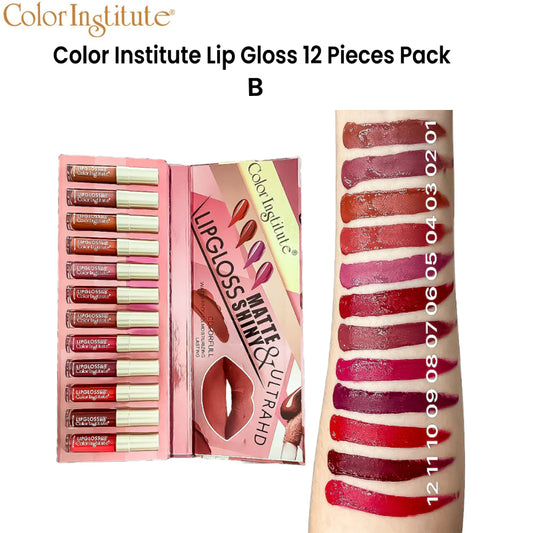 Color Institute Lip Gloss 12 Pieces Pack (B)