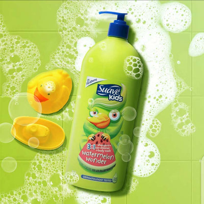 Suave Kids 3 in 1 Watermelon Wonder Shampoo + Conditioner + Body Wash 532ml