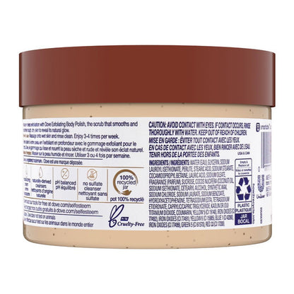 Dove Exfoliating Body Polish Scrub Brown Sugar & Coconut Butter 298g – Deep Exfoliating Body Scrub for Smooth Soft Skin, Dead