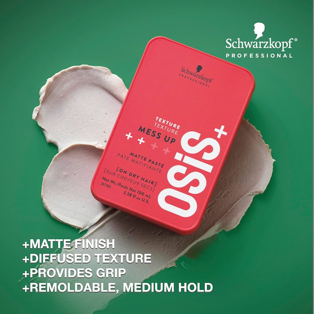 Schwarzkopf Osis+ Texture Mess Up Matte Paste 100ml Matte Finish & Flexible Styling